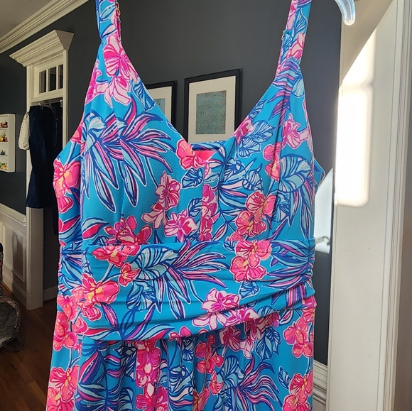 NWT Lilly Pulitzer Blake Maxi Cumulus Blue Orchid Oasis Dress Size 10 - Picture 5 of 7